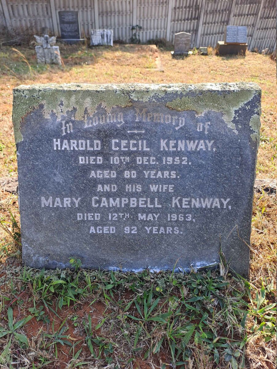 KENWAY Harold Cecil -1952 & Mary Campbell -1963