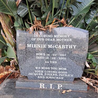 MCCARTHY Mienie 1957-2001