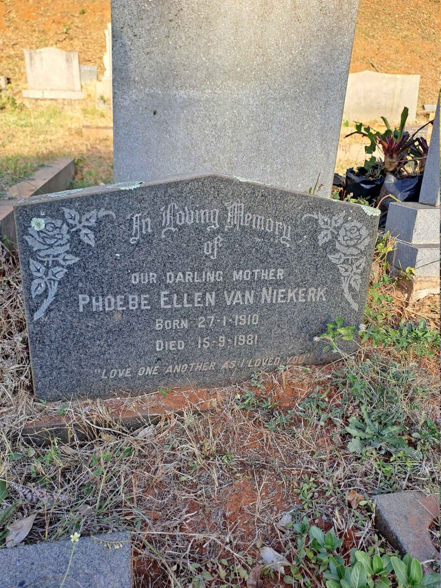 NIEKERK Phoebe Ellen, van 1910-1981