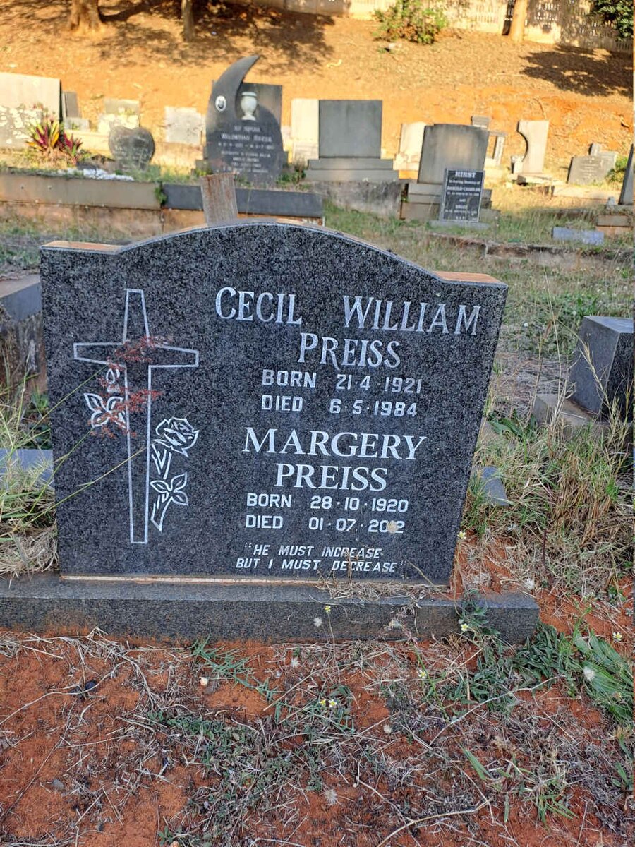 PREISS Cecil William 1921-1984 & Margery 1920-2012