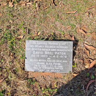 PATON David Noel 1903-1978 & Jeanne Alice 1909-1988