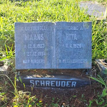 SCHREUDER Maans 1923-1994 & Rita 1925-