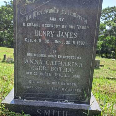 SMITH Henry James  1921-1967 & Anna Catharina nee BOTHA 1921-2006
