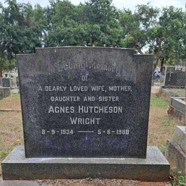 WRIGHT Agnes Hutcheson 1934-1980