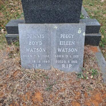 WATSON Dennis Boyd 1925-1980 & Peggy Eileen 1931-1992