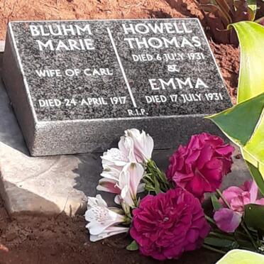 BLUHM Marie -1917 :: HOWELL Thomas -1931 &amp; Emma -1931