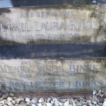 BINNS Ethel Laura -1940 :: BINNS Henry Innes -1961 :: BINNS Percy -1958