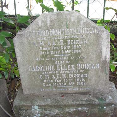DUNCAN Caroline Ellen 1879-1882 :: DUNCAN Clifford Montieth 1897-1906