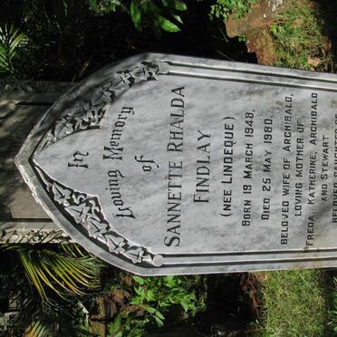 FINDLAY Sannette Rhalda nee LINDEQUE 1948-1980