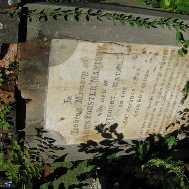 MANISTY James Forster -1895