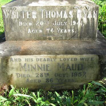 RYAN Walter Thomas -1941 &amp; Minnie Maud -1957