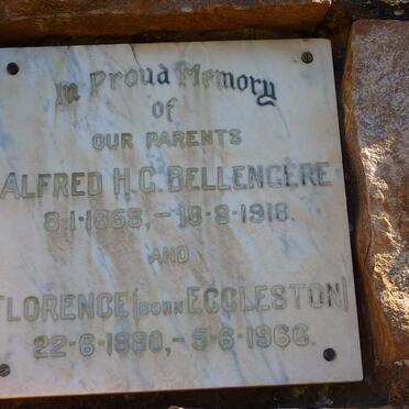BELLENGERE Alfred H.C. 1858-1918 &amp; Florence ECCLESTON 1880-1966