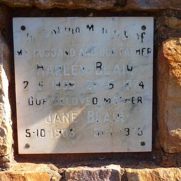 BLAIR Harley 1899-1974 &amp; Jane 1905-1975
