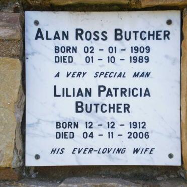 BUTCHER Alan Ross 1909-1989 &amp; Lilian Patricia 1912-2006