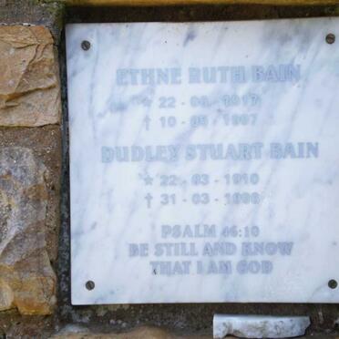 BAIN Dudley Stuart 1910-1998 &amp; Ethne Ruth 1917-1997