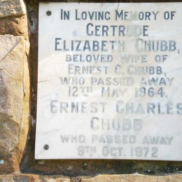 CHUBB Ernest Charles -1972 &amp; Gertrude Elizabeth -1964