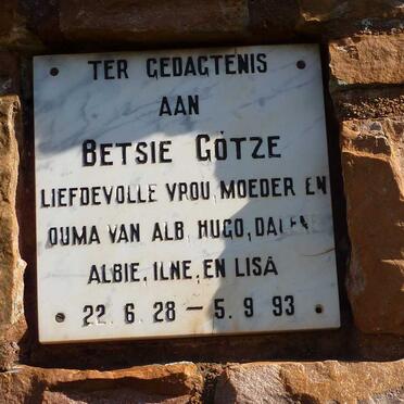 GOTZE Betsie 1928-1993