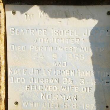 JOLLY Norman -1976 &amp; Kate HAMPTON 1976 :: JEPPE Beatrice Isobel -1969