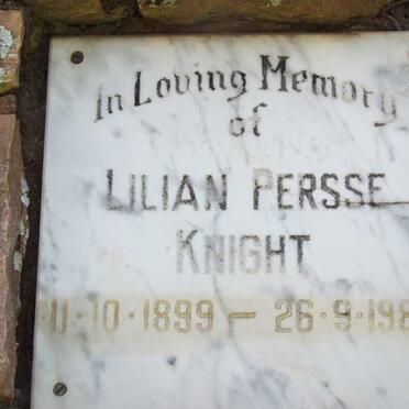 KNIGHT Lilian Persse 1899-1984