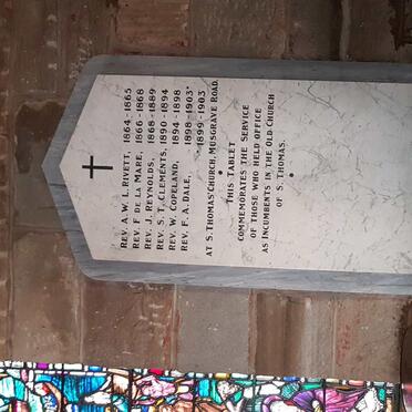 12. Plaque - Record of past Rectors.