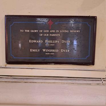 DYER Edward Phillips 1856-1925 & Emily Winifred 1860-1919