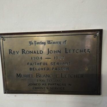 LETCHER Ronald John 1904-1987 & Muriel Blanche 1906-2002