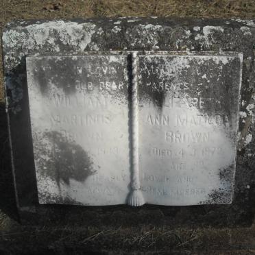 BROWN William Martinus -1943 &amp; Elizabeth Ann Matilda -1972 