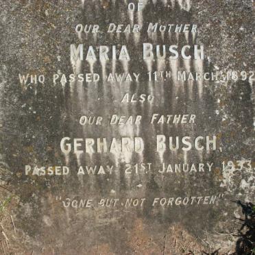 BUSCH Gerhard -1933 &amp; Maria -1892