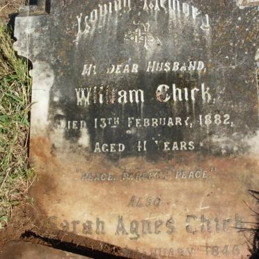 CHICK William -1882 &amp; Sarah Agnes 1846-1938