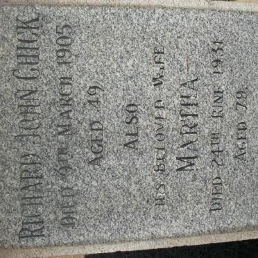 CHICK Richard John -1905 &amp; Martha -1931