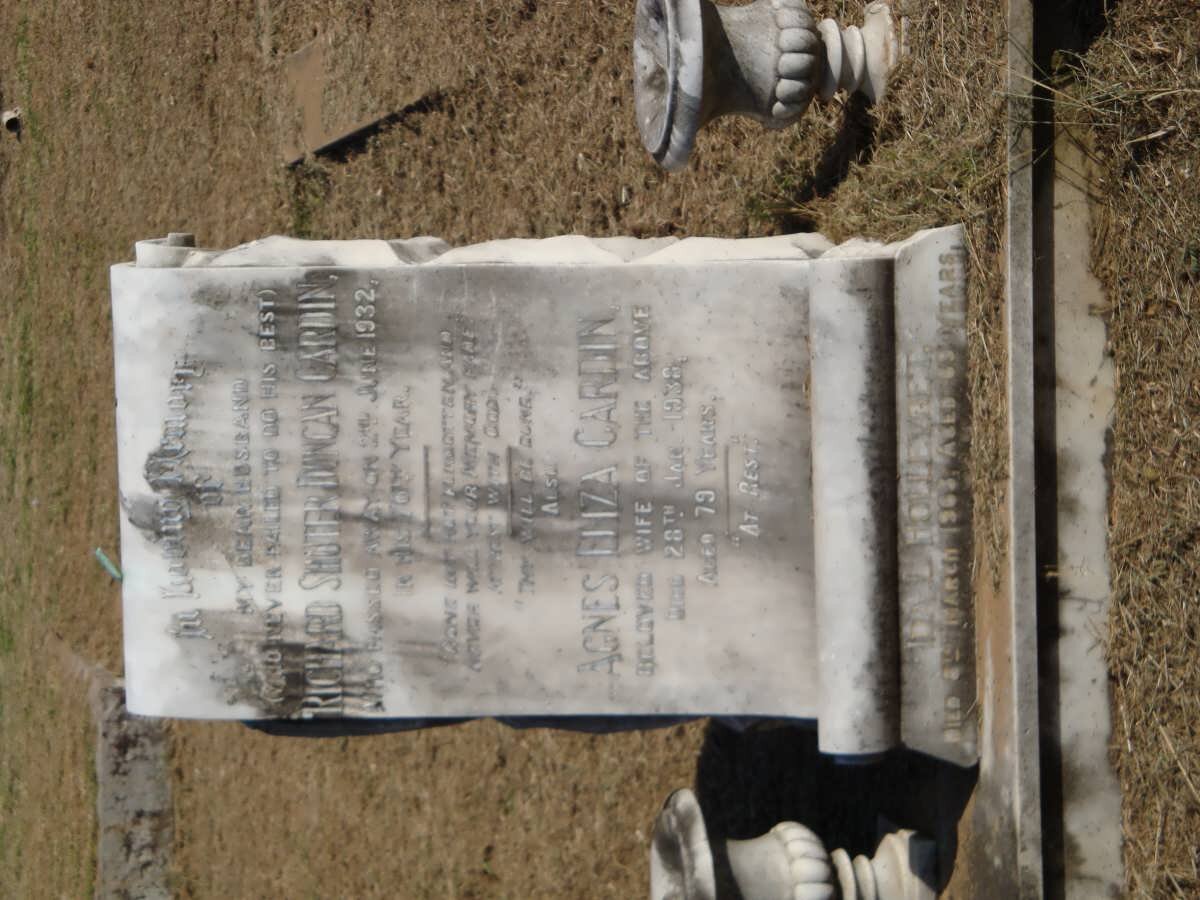 CARDIN Richard Sh?ter Duncan -1932 &amp; Agnes Eliza -1938