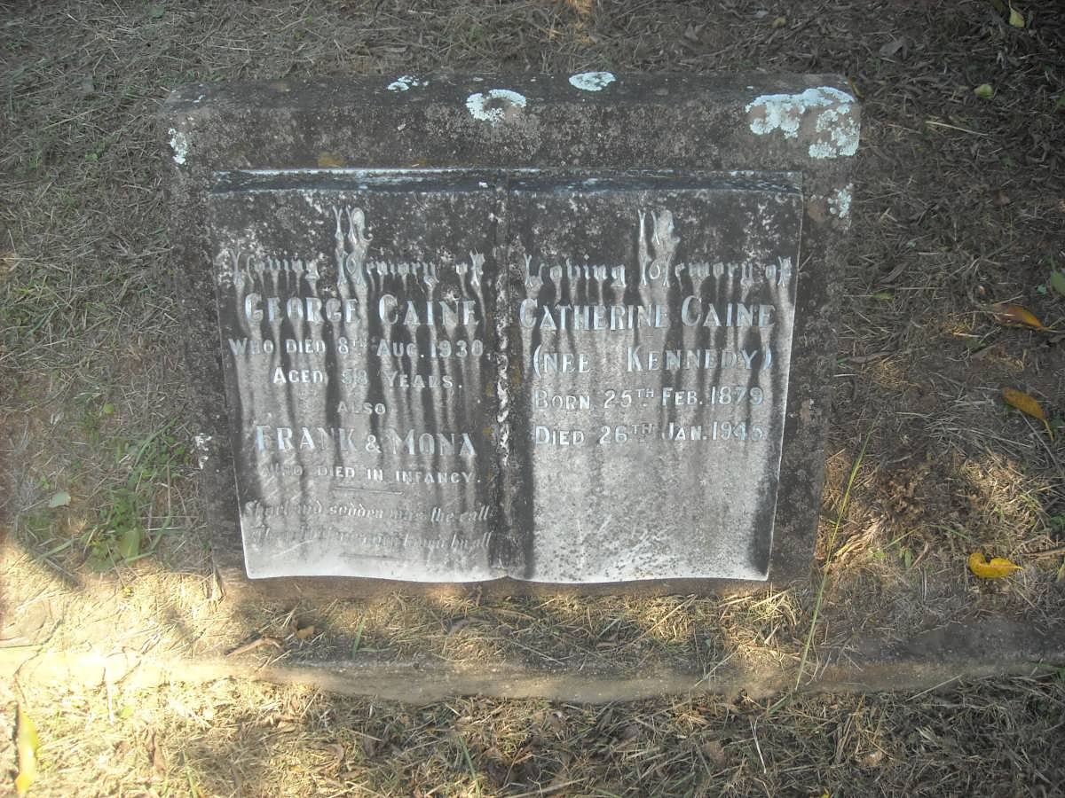 CAINE George -1930 &amp; Catherine KENNEDY 1879-1945 :: CAINE Frank :: CAINE Mona