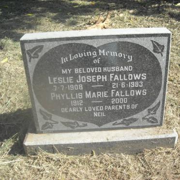 FALLOWS Leslie Joseph 1908-1983 &amp; Phyllis Marie 1912-2000