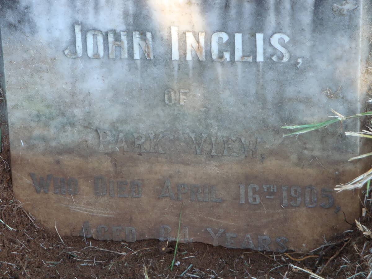 INGLIS John -1905 &amp; Martha Ellen -1913