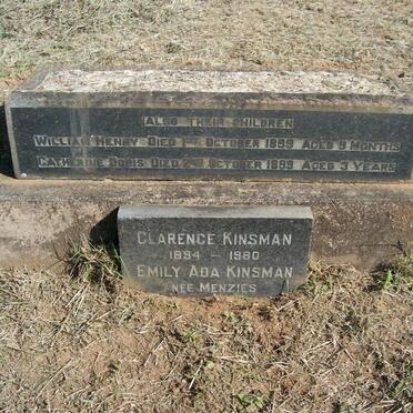 KINSMAN Clarence 1894-1980 &amp; Emily Ada MENZIES :: KINSMAN Catherine Doris 1899 :: KINSMAN William Henry -1899