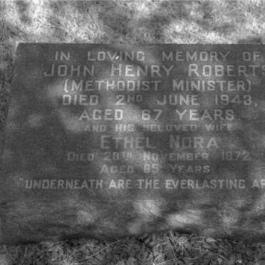 ROBERTS John Henry -1943 &amp; Ethel Nora -1972