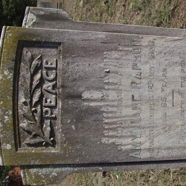 RAPSON Josiah Cluvias -1929 &amp; Amy Jane 1920