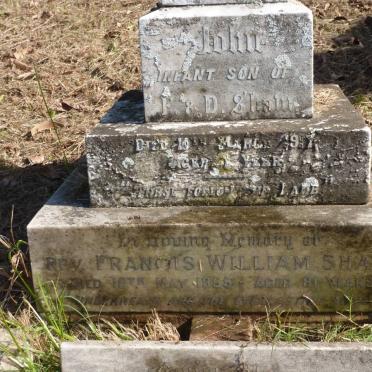 SHAW John -1917 :: SHAW Hope -1987 :: SHAW Dora -19?? :: SHAW Francis William -1955