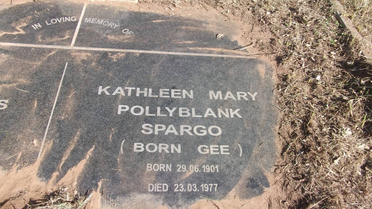 SPARGO Kathleen Mary Pollyblank nee GEE 1901-1977 :: BRISTOW Michael David Douglas 1952-1979 :: GEE Annie Harriet