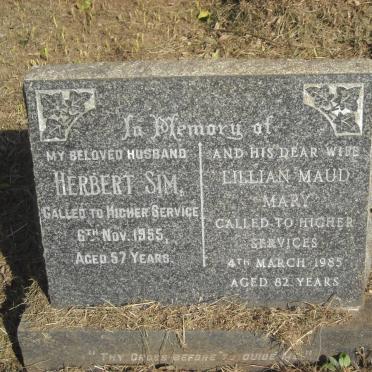 SIM Herbert -1955 &amp; Lillian Maud Mary -1985