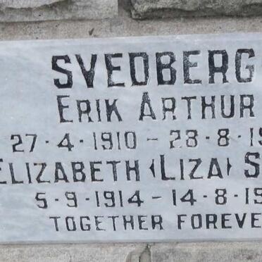 SVEDBERG Erik Arthur 1910-1977 &amp; Elizabeth SMITH 1914-1991