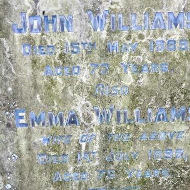 WILLIAMS John -1889 &amp; Emma -1899