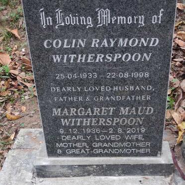 WITHERSPOON Colin Raymond 1933-1998 &amp; Margaret Maud 1936-2019