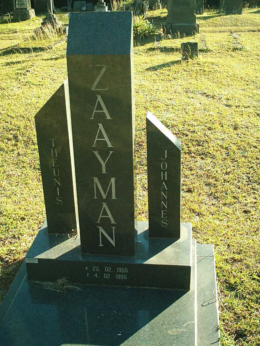 ZAAYMAN Theunis Johannes 1955-1995