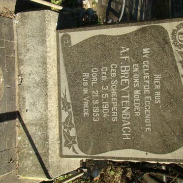 BREYTENBACH A.F. nee SCHEEPERS 1904-1953