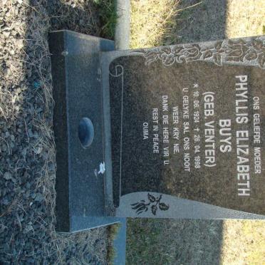 BUYS Phyllis Elizabeth nee VENTER 1924-1998
