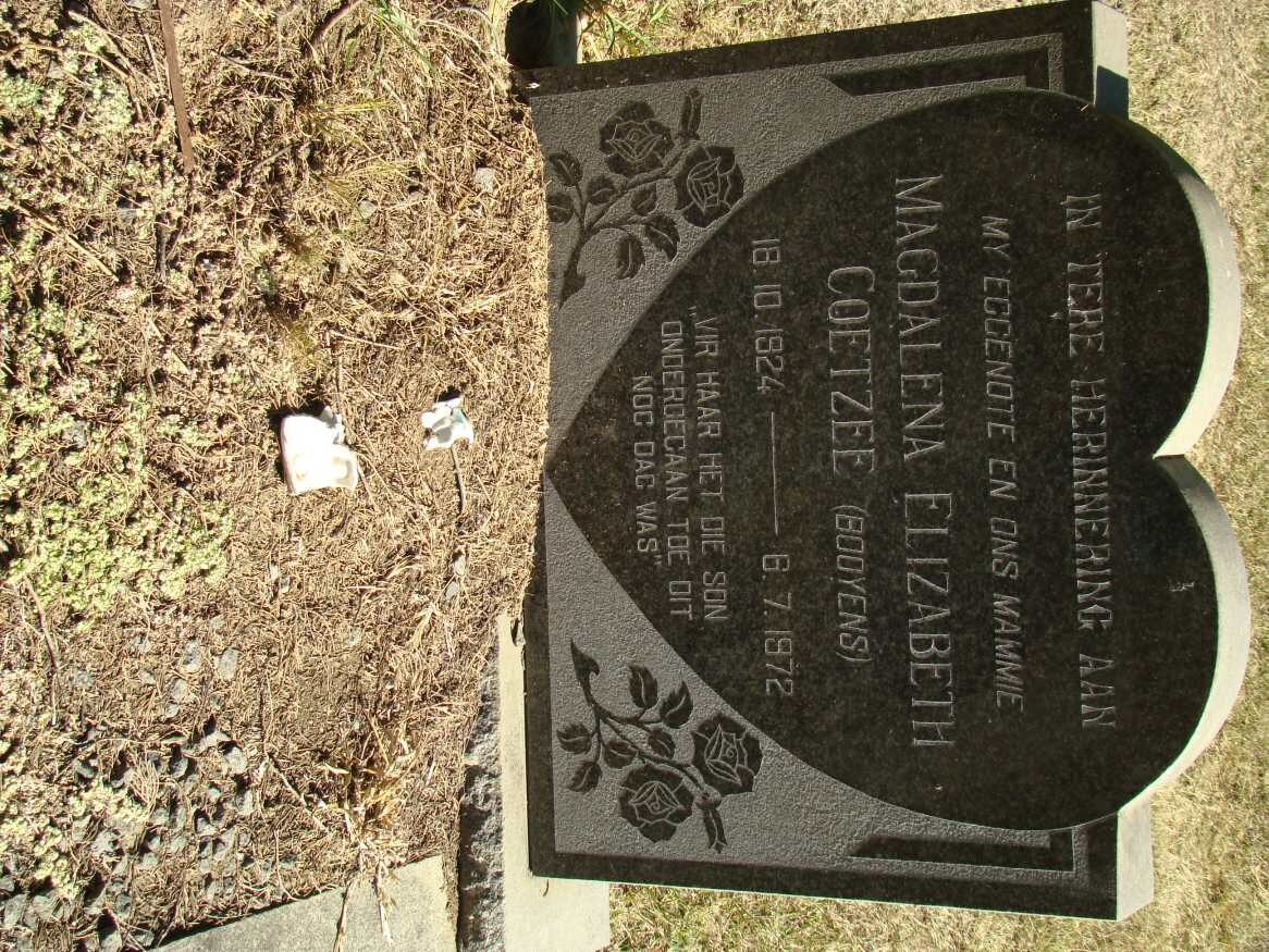 COETZEE Magdalena Elizabeth nee BOOYENS 1924-1972