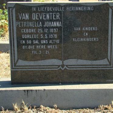 DEVENTER Petronella Johanna, van 1897-1978
