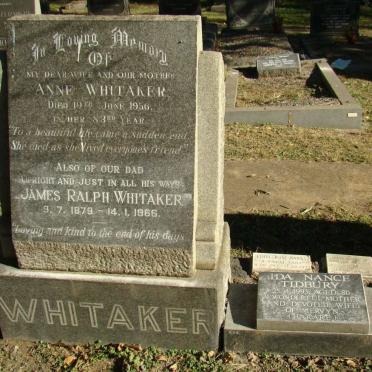 WHITAKER James Ralph 1879-1966 &amp; Anne -1956