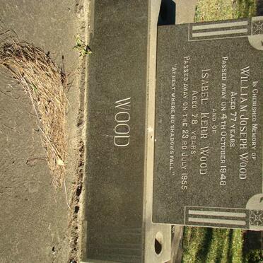 WOOD William Joseph -1948 &amp; Isabel Kerr -1955